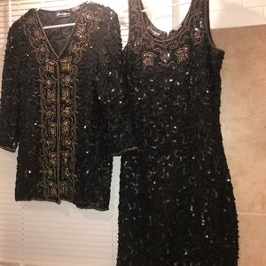 Beaded dress with jacket